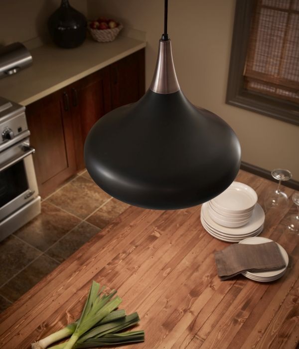 lampa wisząca nad wyspę w kuchni - drewniana